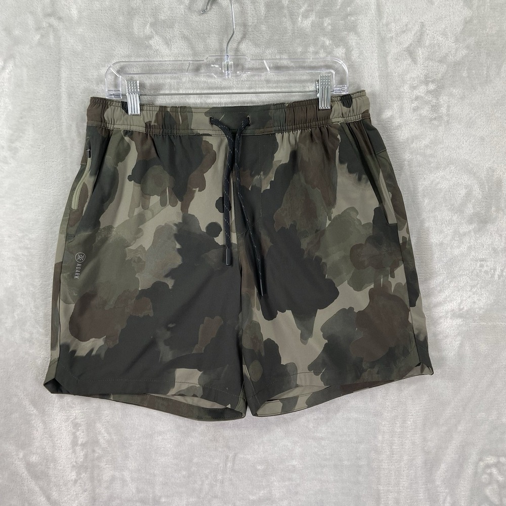 Roark Shorts Mens Medium Run Amok 7" Inseam Athletic Performance Camo AOP Print